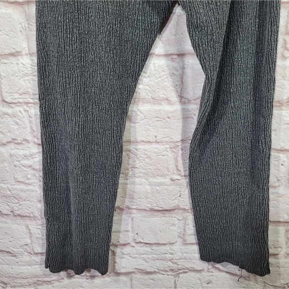 Zara Gray Stripe High Rise Crepe Drawstring Jogger Pants - Picture 6 of 7